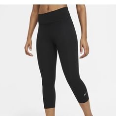 Never Worn! Brand New! Black Sports Capris For Spring, Black Capris For Sports In Spring, Black Mid-rise Capris, Mid-rise Black Capris, Black Capri Length Leggings For Spring, Black Spandex Shorts, Nike Pro Leggings, Nike Yoga, Black Capri Leggings