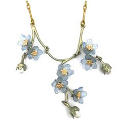 PRICES MAY VARY. By artist Michael Michaud and Silver Seasons. The Forget Me Not Triple Drop Necklace from Michael Michaud is cast in bronze then hand-finished in a patina. Made in the USA. Accented with cast glass and freshwater pearls. Measures approx. 16"-18"L (adjustable) Michael Michaud began his career at the prestigious Rochester Institute of Technology's school for American craftsmen, and graduated in 1980. Over the years, Michael has developed his unique and highly recognizable Michael Forget Me Not Bracelet, Forget Me Not Necklace, Bridgerton Jewelry, Amazon Necklace, Rochester Institute Of Technology, Michael Michaud, American Craftsman, Cast Glass, Hair Decorations