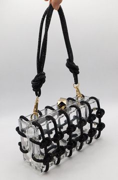 *New* Vintage Shoulder Bag Custom Acrylic Transparent Chain Clutch Evening Handbag BLK S2226 This brand new elegant clear evening purse stylish design is perfect for brides and bridesmaids. perfect for wedding party, sports event, go shopping, concerts and security check, clear purse have ample space to place items need in daily. It is made with custom acrylic transparent clear shoulder bag, clutch evening handbag, unique vintage style. Very fashionable design and new arrival, this bag comes with a adjustable strap . you can exchange the straps to use it as shoulder bag, purse and clutch. Match any dress. Product Features: *  Stunning Evening Bags With Simple & Elegant Style *  Classic Clutch Bags for Formal Occasions *  Acrylic Material with Handle Chain *  Style Feature :Buckle, clear pu Handbags For Formal Events, Black Party Bag With Chain Detail, Black Party Bags With Chain Detail, Chic Clear Party Bags, Black Rectangular Evening Bag With Chain Strap, Black Clutch Evening Bag With Chain, Black Evening Clutch With Chain, Black Square Bags For Party, Black Evening Bag With Chain