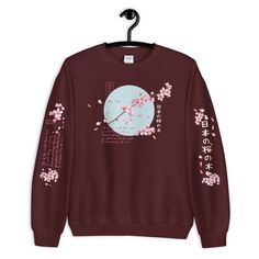 Japanese Blossom Sweatshirt,Aesthetic Shirt,Japanese Shirt,Aesthetic,Aesthetic Clothing,Japanese sweatshirt,Kawaii,Cute,Unisex Sweatshirt A sturdy and warm sweatshirt bound to keep you warm in the colder months. A pre-shrunk, classic fit sweater that's made with air-jet spun yarn for a soft feel and reduced pilling. * 50% cotton, 50% polyester * Pre-shrunk * Classic fit with no center crease * 1x1 athletic rib knit collar with spandex * Air-jet spun yarn with a soft feel and reduced pilling * Do Harajuku Style T-shirt For Winter Streetwear, Harajuku Style Sweatshirt For Spring Streetwear, Harajuku Crew Neck Fall Tops, Harajuku Crew Neck Top For Fall, Fall Harajuku Crew Neck Tops, Harajuku Style Crew Neck Top For Fall, Harajuku Long Sleeve Top With Graphic Print, Harajuku Style Long Sleeve Graphic Top, Harajuku Style Screen Print Tops For Spring