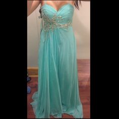 Worn Once. Size 0, Fits 2. Hemmed For 5'4" Total Height. Can Be Worn With Spaghetti Strap Or Strapless. Side Zipper. Beaded, Lace Detail. Perfect For Prom/Special Occasion. Offers Welcome!! Prom Dress Light Blue, Dress Light Blue, Floor Length Prom Dresses, Light Blue Color, Beaded Lace, Halter Formal Dress, Lace Detail, Side Zipper, Prom Dress