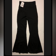 Yvette Bell Bottom Yoga Pants W/ Flare Stretch Waist Control Womens Large Nwt Mid Control Slimming Bell Bottom Yoga Pants Bell Bottoms Comfort Black Nwt Summer High Rise Stretch Wide Leg Pants, High-waisted Stretchable Summer Bottoms, High Rise Stretch Bottoms In Solid Color, High-waist High-stretch Bottoms For Fall, High Stretch High-waisted Summer Pants, High Waist High Stretch Pants, Fitted Elastane Bottoms For Loungewear, Solid Flare Bottoms With Elastic Waistband, Fitted Bottoms With Wide Waistband For Loungewear