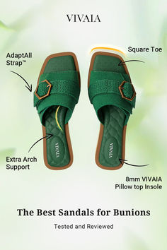 Experience unparalleled comfort and style with VIVAIA Micah. The unique square toe box and customizable AdaptAll Strap™ provide blissful relief for wide feet and bunions✅Enhanced arch support for all-day ease✅Moisture-wicking fabric stays fresh and dry✅Machine Washable✅Free Shipping & Returns #sandals #mules #sneakers #loafers #boots #heels #flats #shoes #womensfashion #womensshoes #fashion #outfits #ootd #sustainable #archsupport #ecofriendly #bunions #travel #winter #autumn #summer #spring Shoes With Arch Support, Comfortable Women's Shoes, Loafers Boots, Trending Womens Shoes, Travel Winter, Comfort Shoes Women, Vacation Wear, Womens Summer Shoes, Bright Spring