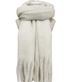 Cosy Plain Blanket Tassel Scarf     Size: 45cm x 195cm (Approximately)     Material: 100% Acrylic     Cosy thick blanket scarf      Colour: Off White Cream Winter Scarf One Size, Cream One-size Winter Scarves, Cream One-size Scarves For Winter, Cream One Size Scarves For Winter, Cozy White Scarves One Size, White One-size Winter Shawl, Cozy White Winter Scarves, Cozy White Scarves, White One-size Shawl For Winter