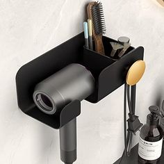 Hair Dryer Accessories Metal Wall Mount Holder Hanger for Hair Dryer and Other Hair Dryers Bathroom Toothbrush Makeup Cosmetic Shelf Rack Caddy Storage Organizer Cosmetic Shelf, Hair Dryer Accessories, Hair Dryers, Dryers, Hair Products, Hair Dryer