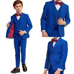 Boy Suit 5 Piece Slim Fit Suit For Kids, Formal Set Wedding Ring Bearer Outfit Brand New Size 6, Coat-Chest 29.1”, Back Length 19.5”, Shoulder Width 12.8” Pants- Waist 23.6”, Inseam 18.9” Vest-Chest 27.6”, Back Length 15”, Front Length 16.9” Fabric Type: 80% Polyester, 20% Rayon Toddler Boys Royal Blue Suits Size 6. Suit For Boys Size 6 Includes Matching Jacket,Pants,Vest,Bowtie And A Classic White Dress Shirt. Simple And Generous. The Slim Collar Shirt Is Made With T/R Blend. Healthy Environmen Wedding Ring Bearer Outfit, Ring Bearer Suit, Royal Blue Suit, Classic White Dress, Wedding Ring Bearer, Blue Suits, Kids Formal, Aesthetic Galaxy, Bearer Outfit