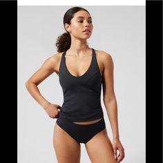 New Athleta Black Tankini, Cup D-Dd, Removable Pads, Small Bandeau Tankini, Female Pose Reference, Black Tankini, Body Reference Poses, Halter Tankini, Tankini Swim Tops, Swim Tankini, Female Poses, Tankini Top