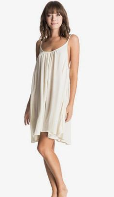 Nwt Roxy Windy Fly Away Strappy Dress Women's Strappy Dress Woven In A Lightweight Viscose Crepe Fabric With A Deep Open Back And Elegant Crisscross Straps. Off White / Cream Color Summer Outfits Aesthetic Vintage, Women Streetwear Summer, Outfits Aesthetic Vintage, Alt Summer Outfits, Long Tiered Dress, Streetwear Summer Outfits, Outfits For School Summer, School Summer Outfits, Summer Outfits For School