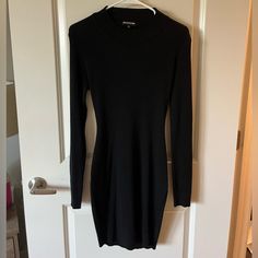 Black Long Sleeve Midi Sweater Dress With Open Tie Back Look Closely At Second Pic! Midi Sweater Dress, Sweater Dress Midi, Long Sleeve Midi, Tie Backs, Tie Back, Black Long Sleeve, Sweater Dress, Long Sleeve Dress, Womens Dresses