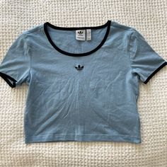 Never Worn Adidas Crop Tee Just A Little Wrinkled From Being Folded Adidas Trendy Fitted Tops, Trendy Fitted Adidas Tops, Trendy Adidas T-shirt For Spring, Basic Adidas Cotton Tops, Adidas Fitted Summer Tops, Fitted Adidas Summer Tops, Adidas Cotton Short Sleeve Top, Adidas Tops For Summer, Adidas Summer Short Sleeve Top