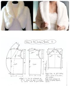 an image of a woman's jacket with fur on it and the instructions for how to