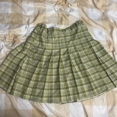 Never Worn. Has Some Loose Threads Though Green Plaid School Skirt, Mint Plaid Skirt, Green Square Skirt, Cottage Core Plad Skirt, Lululemon Tennis Skirt, Green Plaid Skirt, Layer Skirt, Slim Fit Crop Top, Where To Buy Clothes