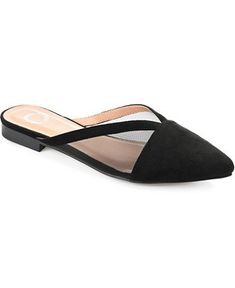 Journee Collection Women's Reeo Mesh Mule - Macy's Summer Black Slip-on Pointed Toe Flats, Summer Formal Pointed Toe Synthetic Flats, Formal Summer Synthetic Pointed Toe Flats, Formal Summer Pointed Toe Synthetic Flats, Spring Evening Synthetic Flats, Formal Summer Pointed Toe Flats, Synthetic Pointed Toe Flats For Spring, Spring Synthetic Pointed Toe Flats, Chic Mesh Flats For Spring