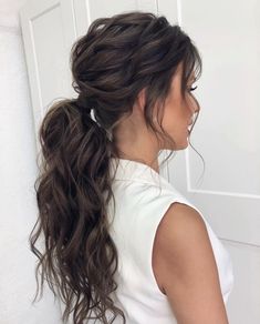 Ponytail Bridal Hair, Updos Bridesmaid, Bridesmaid Ponytail, Hair Down Wedding, Wedding Ponytail Hairstyles, Bridal Ponytail, Bridesmaid Hair Inspo, Wedding Ponytail, Down Wedding Hairstyles