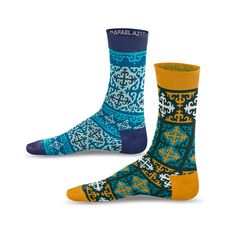 Zeiva Shirvan Designer Socks Facebook Design, Vibrant Patterns, Colorful Socks, Designer Socks, Cotton Socks, Signature Design, Black Pattern, Unique Patterns, 2 Pack