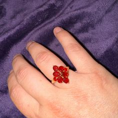 Low Profile. All Stones Intact. Low Profile, Garnet Rings, Womens Jewelry Rings, Red Gold, Lady In Red, Garnet, Women Jewelry, Stone, Red