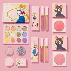 Sailor Moon x ColourPop Colour Pop Full Collection Set - Brand New & In-hand. Get the full Sailor Moon x ColourPop collection, one of our most requested collabs yet! This set includes our first ever lenticular printed palette and compacts, it’s like a gif IRL! The Pretty Guardian Palette is perfectly pastel to create your cutest looks. The set also includes 2 lip bundles, 2 blush compacts, and 2 glitter gels! This item is limited edition. Serena Sailor Moon, Sailor Moon Makeup, Moon Makeup, Sailor Moon Outfit, Sailor Moon Tattoo, Arte Sailor Moon, Kawaii Makeup, Moon Aesthetic, Full Makeup