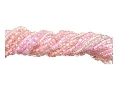 pink and white beaded cord on a white background