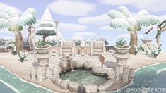 Animal crossing beach Outdoor Shower Ideas, Outdoor Bath, Tree Farm, Beach Beautiful, Tree Farms, Outdoor Shower, The Rules