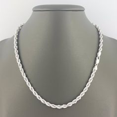 D E S C R I P T I O N : Our rope chains are made from 14k solid gold guaranteeing you an attractive & luxurious appearance. Each link has a unique diamond-cut design creating that extra shine at any angle light touches it. The rope chain is precisely made with professional & expert craftsmanship. This simple yet modern necklace is a must-add to your jewelry collection making it a perfect piece to stack with other necklaces or wearing it alone. Your chain is nicely packaged in an exquisite neckla White Gold Rope Chain Necklace, White Diamond Cut Chain Necklace For Formal Occasions, White Diamond Cut Chain Necklace For Formal Events, Formal White Diamond Cut Chain Necklace, Formal White Diamond-cut Chain Necklace, White Diamond Cut Chain Link Jewelry, White Gold Round Rope Chain Necklace, White Diamond-cut Linked Jewelry, Luxury White Diamond Cut Chain Necklace