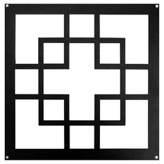 a black and white photo of a square design with squares in the shape of a cross