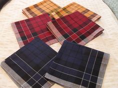 If you would like to purchase several items please contact me first as i may be able to offer you a discount. Welcome to my shop. For sale are six men's 100% cotton handkerchiefs. The handkerchiefs measure 40 cm x 40 cm. They are made with cotton and have a checked design. There are two of each colour blue, burgundy and yellow. They are in excellent condition and have not been used and are of good quality. These handkerchiefs will make a lovely gift for yourself or a friend. This item will be se Classic Rectangular Handkerchiefs For Gifts, Classic Rectangular Handkerchiefs As Gifts, Red Cotton Handkerchiefs For Gifts, Red Cotton Handkerchiefs As Gift, Classic Cotton Handkerchiefs As Gift, Multicolor Cotton Handkerchiefs As Gifts, Traditional Cotton Handkerchiefs For Gifts, Traditional Cotton Handkerchiefs As Gift, Retro Red Handkerchief Gift