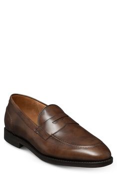 A streamlined silhouette and almond toe bring timeless sophistication to a leather loafer grounded by a cushioned footbed. Leather upper, lining and sole Made in the USA Classic Slip-ons With Leather Footbed For Business Casual, Classic Slip-ons With Textured Sole And Moc Toe, Timeless Tassel Loafers With Almond Toe For Business Casual, Timeless Tassel Loafers For Business Casual, Timeless Almond Toe Tassel Loafers For Business Casual, Classic Leather Slip-ons For Semi-formal Occasions, Timeless Leather Slip-ons For Formal Occasions, Timeless Slip-on Leather Shoes For Business Casual, Classic Brown Dress Shoes With Textured Sole