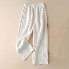 Single Clothes, Casual Trends, Casual Bottoms, Linen Color, Wide Leg Linen Pants, Linen Pants Women, Straight Trousers, Pants Straight, Linen Women