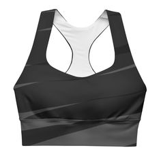 Introducing the Black H Stripes BeSculpt Women Longline Sports Bra—an exclusive addition to your activewear collection, boasting an angled horizontal stripes pattern in black, charcoal, and gray tones, infusing sophistication and fun into your workout ensemble. Crafted with precision and style in mind, this sports bra offers both aesthetic appeal and functional support, making it an essential piece for your active lifestyle. Unique Design: Featuring an angled horizontal stripes pattern, this exc Gray Compression Activewear For Light Sports, Gray Functional Sports Activewear, Sporty Gray Activewear For Running, Striped Athleisure Activewear For Sports, Gray Go-dry Sports Bra For Running, Gray Sporty Activewear For Workout, Sporty Gray Activewear For Light Sports, Striped Sporty Activewear For Workout, Gray Athleisure Sports Bra For Light Sports