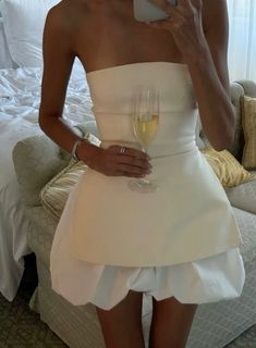 Summer White Party Outfit, All White Outfit Party Summer, Homecoming Dresses Mini, Strapless Homecoming Dresses, Homecoming Dress Short, Prom Party, Prom Party Dresses, Nars