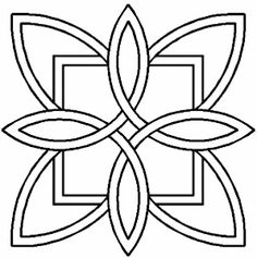 a black and white image of a flower with four petals in the shape of a cross