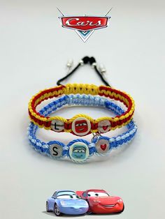 These bracelets are adjustable and they do come together. If you have any questions please message us! All handmade by us Customized Novelty Bracelets, Novelty Customized Adjustable Bracelet, Customized Adjustable Multicolor Wristband, Adjustable Multicolor Name Bracelet, Themed Red Bracelet For Friendship, Blue Adjustable Novelty Bracelets, Personalized Themed Adjustable Beaded Bracelets, Blue Adjustable Novelty Bracelet, Personalized Adjustable Friendship Bracelets