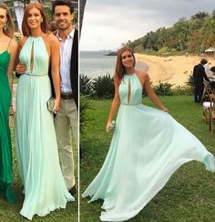 vestidos turquesa para dama de honor Mint Bridesmaid Dresses, Simple Prom Dress Long, Green Formal Dresses, Chiffon Party Dress, Green Evening Dress, Halter Prom Dresses, Backless Evening Dress, Long Formal Gowns, 파티 드레스