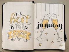 Journal Month Page January, January Bujo Cover Page, January Journal Spread, Bullet Journal Noel, January Journal Page, Journal Welcome Page Ideas, Journal Ideas For January, January Planner Ideas, Bullet Journal January Theme