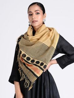 The Neem Tree Block Printed Stole by Sonal Kabra niw available at Trendroots Festive Beige Scarves, Festive Brown Dupatta With Woven Motifs, Black Cotton Dupatta With Zari Weaving, Black Bohemian Handloom Dupatta, Traditional Handloom Scarves For Festive Occasions, Beige Handloom Traditional Dupatta, Beige Handloom Dupatta For Festivals, Beige Dupatta With Traditional Patterns, Festive Beige Dupatta With Traditional Patterns