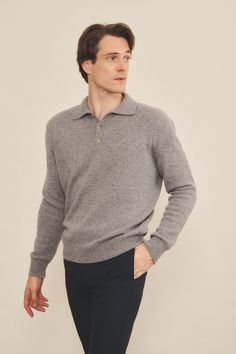 100% cashmere polo-neck sweater, unisex, made in Italy. Winter Cashmere Collared Top, Classic Cashmere Polo Sweater, Classic Cashmere Polo Sweater For Winter, Classic Winter Cashmere Polo Sweater, Winter Cashmere Polo Sweater With Seamless Collar, Cashmere Polo Sweater With Seamless Collar For Winter, Classic Cashmere Turtleneck Polo Sweater, Classic Wool Turtleneck With Ribbed Collar, Winter Cashmere Polo Sweater With Fine Knit