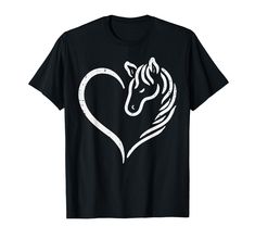 PRICES MAY VARY. Grab this western Heart Horse T-Shirt for your equestrian mom wife daughter sister. It's the perfect country gift idea & present for Horseback Riding, Horse Racing, Birthday or Christmas This cute Heart Horse T-Shirt is a perfect farm life gift for Equestrians, Horse Lovers, Animal Lovers, Horse Riders, Cowboys, Cowgirls and Farmer women girls kids teens youth. Show your western & country side wearing this Animal Horse apparel Lightweight, Classic fit, Double-needle sleeve and b Horse Heart, Riding Horse, Horse Shirt, Horse T Shirts, Shirt Store, Clothes Horse, Horse Head, Horse Lover, Shirt Ideas