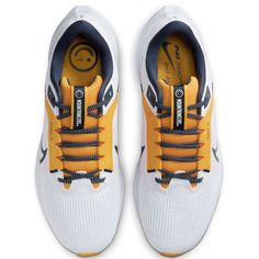 With Nike React foam and a Zoom Air unit, this West Virginia Mountaineers Nike Zoom Pegasus 40 Running Shoe is lightweight, durable, and comfortable. The mesh upper enhances breathability and the wider forefoot provides more room for your toes. Striking West Virginia Mountaineers graphics and colors will ensure everyone knows where your allegiance lies when you're at the gym or out for a run. Officially licensed Tongue is separated from the upper to give room for different foot shapes Extra padd White Waterproof Lace-up Running Shoes, Waterproof Nike Running Shoes, Nike Waterproof Running Shoes, Nike Zoom Pegasus, West Virginia Mountaineer, Athletic Gear, Nike Training, Nike React, Nike White