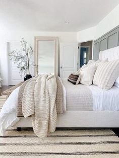 12 Neutral Bedroom Decor Ideas For A Calming Space – Of The Wall Neutral Colors Home Design, Simple Cozy Bedding, Guest Bedroom Ideas Terracotta, Sand Comforter Bedroom, Big Comfy Bed Master Bedrooms, Cream Bed Set Bedroom Ideas, Dark Grey Headboard Bedroom Ideas Modern, Post Modern Bedroom Decor, Ellen Fleck Interiors