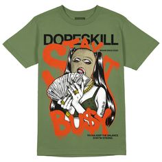 Olive Sneakers DopeSkill Olive T-shirt Stay It Busy Graphic Streetwear Pop Culture Green Tops With Letter Print, Green Hip Hop Tops With Graphic Print, Green Hip Hop Top With Graphic Print, Graphic Tee For Streetwear In Khaki, Green Pop Culture Graphic Print Tops, Khaki Graphic Tee For Streetwear, Hip Hop Green Top With Graphic Design, Green Hip Hop Streetwear Tops, Green Crew Neck T-shirt For Streetwear