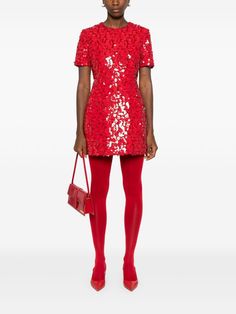 Maje floral-print Sequinned Mini Dress | Red | FARFETCH Festive Mini Dress With Contrast Sequin, Festive Contrast Sequin Mini Dress, Glamorous Short Sleeve Sequin Dress With Contrast Sequins, Red Mini Sequin Dress, Glamorous Short Sleeve Contrast Sequin Dress, Glamorous Short Sleeve Sequin Dress With Contrast, Red Contrast Sequin Summer Dress, Red Summer Sequin Dress With Contrast Sequins, Summer Mini Dress With Contrast Sequin And Short Sleeve