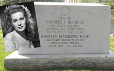 the headstone of charles f blair jr and his wife, marleen fitzsmos blair