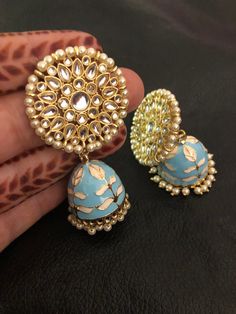 Excited to share the latest addition to my #etsy shop: Kundan jewelry, indian jewelry, pakistani jewelry, indian earrings, pakistani earrings kundan earrings, jhumka earrings, kundan jhumka , #noorzaracollection Elegant Kundan Jhumkas With Gota Work, Eid Chandbali Bridal Earrings With Mirror Work, Elegant Jhumkas With Mirror Work For Diwali, Elegant Mirror Work Jhumkas For Diwali, Eid Bridal Chandbali Earrings With Mirror Work, Elegant Diwali Jhumkas With Mirror Work, Round Kundan Danglers With Meenakari, Kundan Jhumkas With Stone Work For Eid, Kundan Necklace With Matching Earrings For Diwali