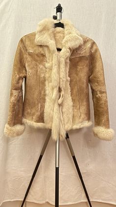 Women's Rabbit Fur Jacket Natural Beige Cream Tan Small with pelt ties | eBay Classic Fitted Faux Fur Outerwear, Fitted Beige Outerwear With Faux Fur Lining, Classic Beige Fur Coat With Faux Fur Lining, Classic Beige Fur Coat With Faux Fur Trim, Fitted Beige Fur Coat With Faux Fur Lining, Fitted Cream Fur Coat With Faux Fur Trim, Cream Fitted Fur Coat With Faux Fur Trim, Fitted Cream Outerwear With Faux Fur Trim, Classic Fitted Outerwear With Faux Fur Lining