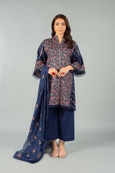 Bareeze Ch3611 Navy Blue Winter Karandi Summer/fall Outfits, Suits For Wedding, Pakistani Designer Suits, Gul Ahmed, Lawn Suits, Pakistani Designers, Shalwar Kameez, Stylish Dress Designs, Pinterest Fashion