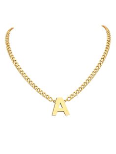 PRICES MAY VARY. Gold Inital Necklace - thick choker look, combine with cuban link chain and A-Z pendant, Choose a letter that means unique for you or loved one and wear it in different style. Size - Curb chain width 4.5mm, length 18+2 inches, with the extension, this charm is suitable for men and women wear. Material - 316L Stainless Steel based, 18K Real Gold Plated, Durable and comfortable to wear, ensure hypoallergenic and safe your skin, no need to worry about turn green or break. Alphabet Thick Choker, Boyfriend Necklace, Initial A, Simple Hoop Earrings, Cuban Link Chain Necklaces, Letter Pendant Necklace, Valentines Gifts For Boyfriend, Initial Necklace Gold, Jewelry Images