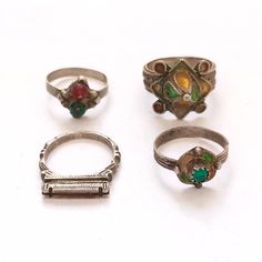 4 antique silver berber talisman rings from Southern MOROCCO. Two rings containing talisman from TIZNIT and two from the SAHARA.  *weight:14.1 gram If there is any other question send me a message and I will be very happy to answer it as son as possible . Visit my store: https://www.etsy.com/fr/shop/TazarzitElegance Berber Jewelry, Antique Style Rings, Talisman Jewelry, Two Rings, Stackable Rings, Antique Style, Morocco, Antique Silver, Jewelry Rings