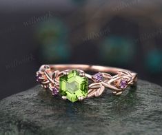 This ring is handmade by myself. The main stone is a 6x6mm hexagon cut natural Peridot. The accent stones are natural amethyst. The material is solid 14k gold(white,yellow,rose gold is also available) Ring size can be choose from the selection box. This jewelry can also be made in solid 10k,14k,18k gold,with real diamonds.Contact me! Need rush order? contact me! Need custom making order? Contact me! I have confidence on my jewelry.30 days money back guarantee!(For returned item,as this is handma Amethyst And Peridot Engagement Ring, Peridot And Amethyst Ring, Amethyst And Peridot Ring, Green Emerald-cut Amethyst Ring For Anniversary, Green Emerald Cut Amethyst Ring For Anniversary, Green Emerald-cut Amethyst Ring For Wedding, Wedding Emerald Cut Green Amethyst Ring, Wedding Green Emerald-cut Amethyst Ring, Wedding Green Emerald Cut Amethyst Ring