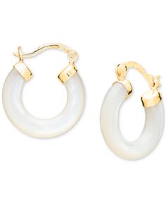 in stock Tube Hoop Earrings, Pearl Hoop Earrings, Fine Jewellery Earrings, Mother Of Pearl, Silver Gold, Jewelry Watches, 18k Gold, Fine Jewelry, Jewelry Earrings