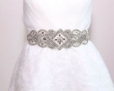 White Rhinestone Bridal Belt For Party, White Bridal Belt With Rhinestones For Party, Silver Bridesmaid Sashes Bridal Accessories, White Bridal Belt With Ribbon For Wedding, White Crystal Embellished Bridal Sash, White Ribbon Bridal Belt For Party, White Rhinestones Bridesmaid Bridal Accessories, White Bridesmaid Sashes With Rhinestones, White Bridesmaid Sash With Rhinestones